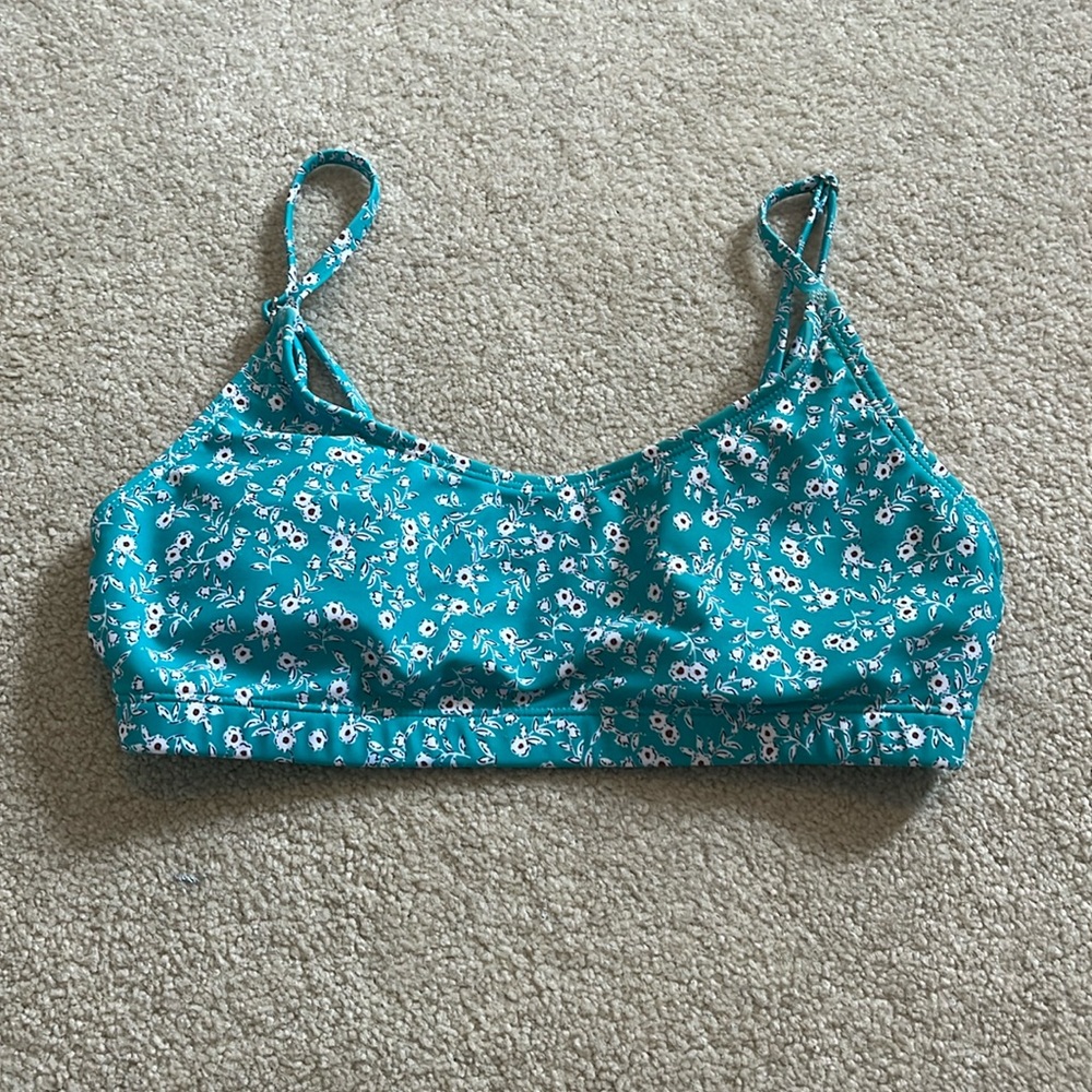 green floral bikini top